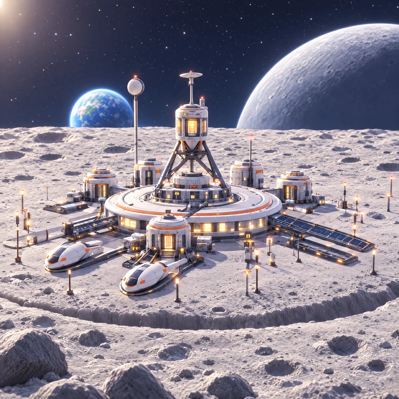 The moon base: colour illustration