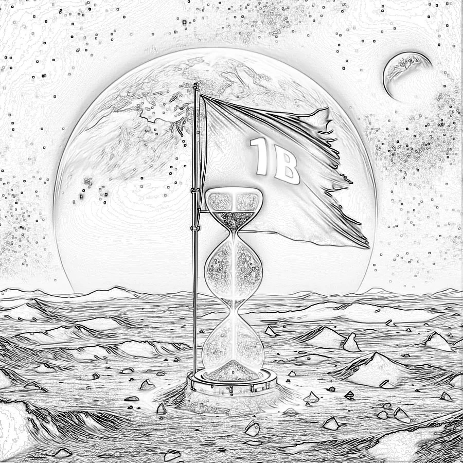 The 1B flag and the hourglass: Tsuki's pencil sketch