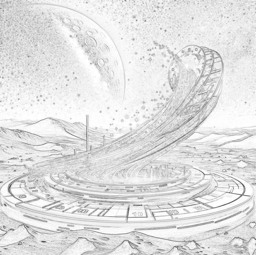 The spiral track: Tsuki's pencil sketch
