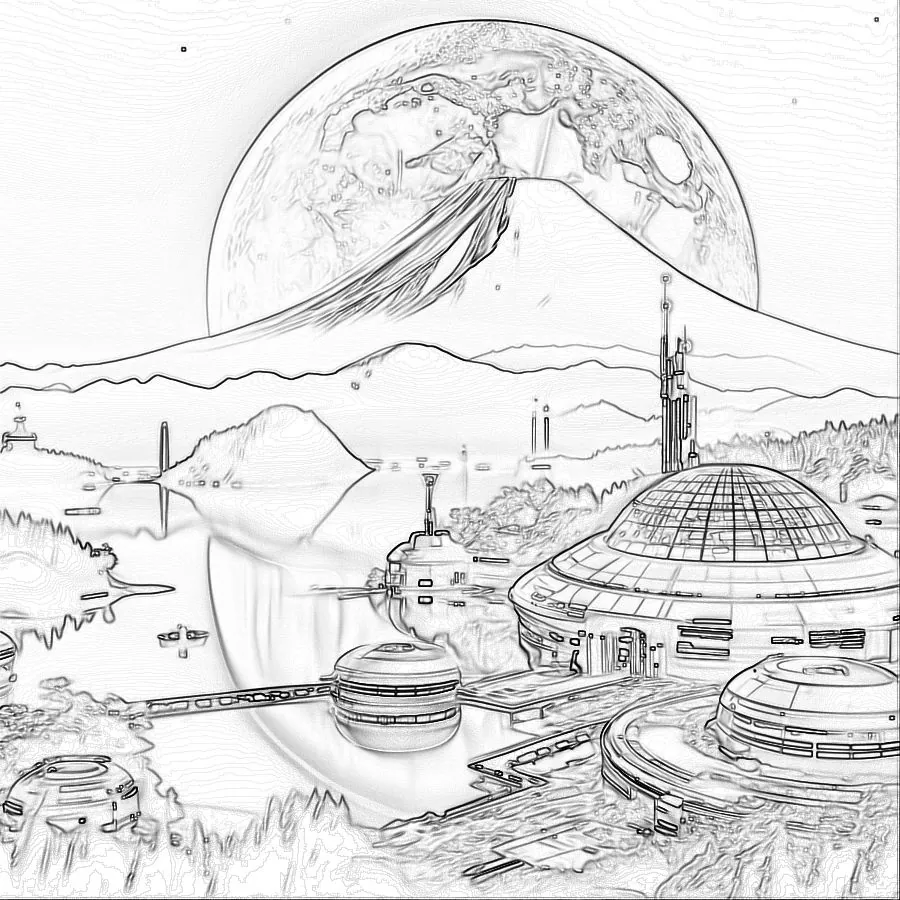The domed city: Tsuki's pencil sketch