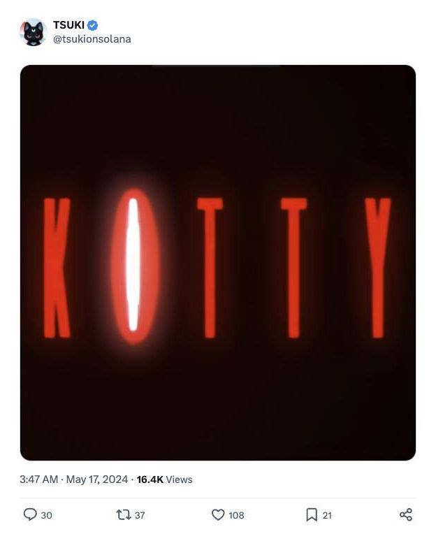 Screenshot of the post by @tsukionsolana, 16 May 2024, 1:47pm ET