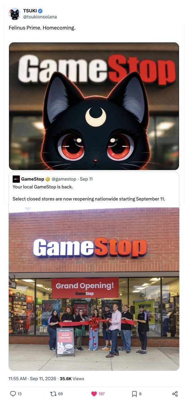 Screenshot of the post by @tsukionsolana, 10 Sep 2026, 9:55pm ET