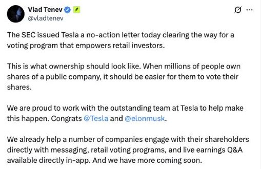 Screenshot of the post by @vladtenev, 29 Sep 2026, 10:12am ET